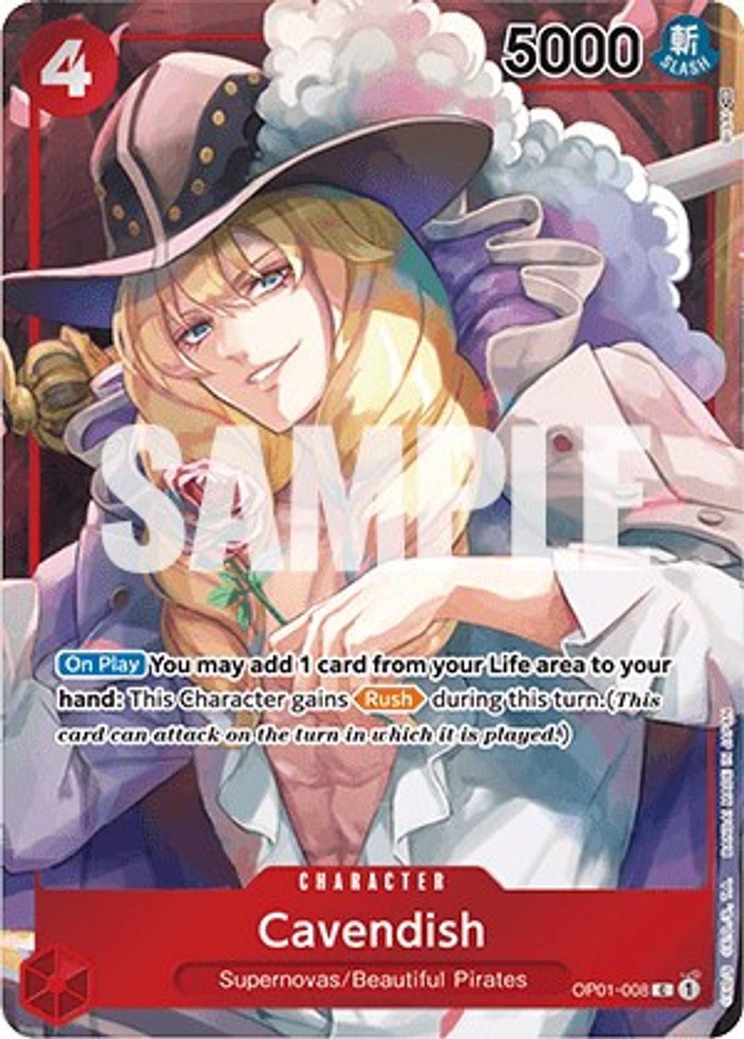 Cavendish (Box Topper) (OP01-008) - Romance Dawn Foil