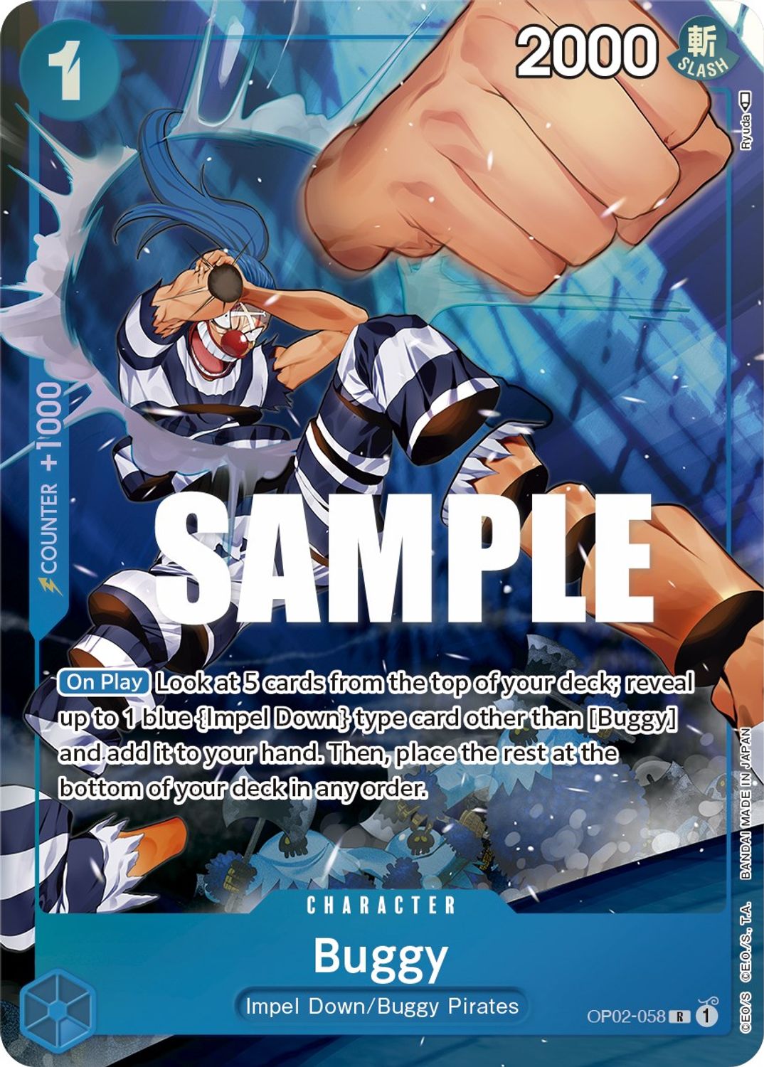 Buggy (Alternate Art) (OP02-058) - Paramount War Foil