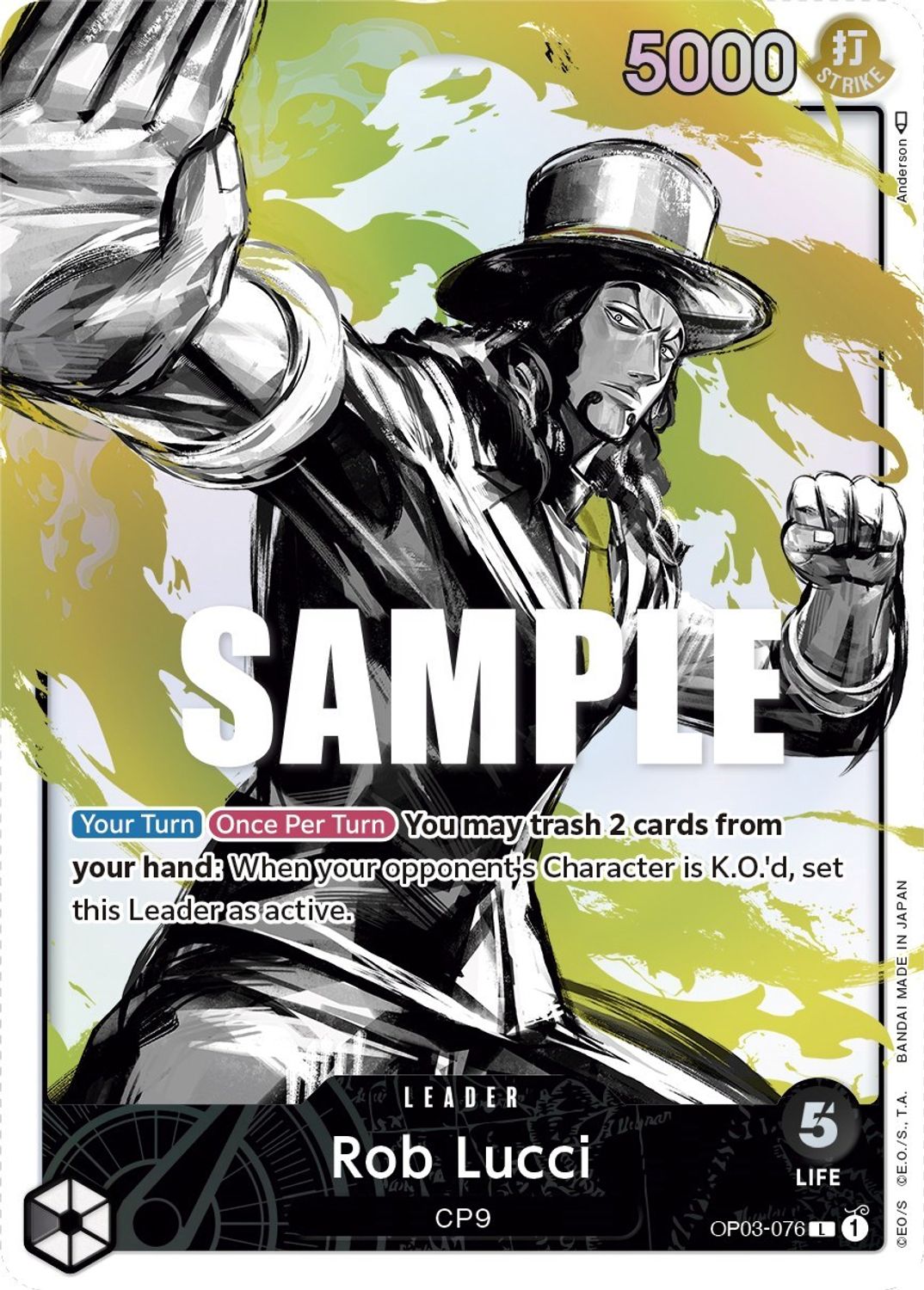 Rob Lucci (076) (Alternate Art) (OP03-076) - Pillars of Strength Foil