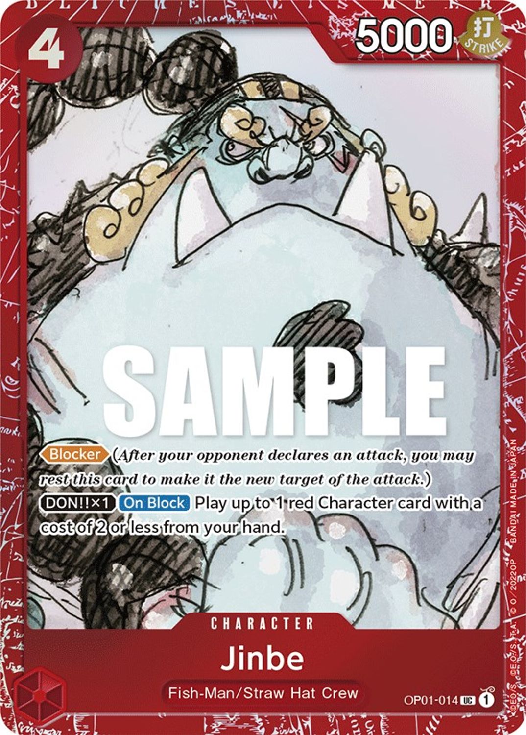 Jinbe (Premium Card Collection -ONE PIECE FILM RED Edition-) (OP01-014) - One Piece Promotion Cards Foil