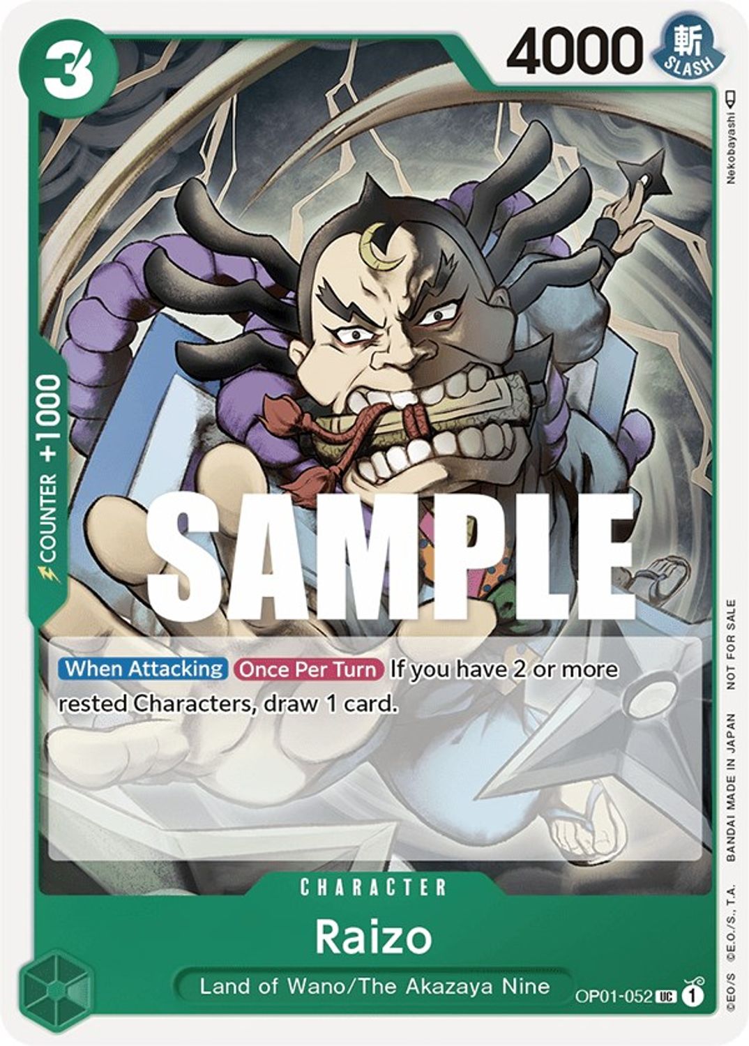Raizo (Event Pack Vol. 2) (OP01-052) - One Piece Promotion Cards