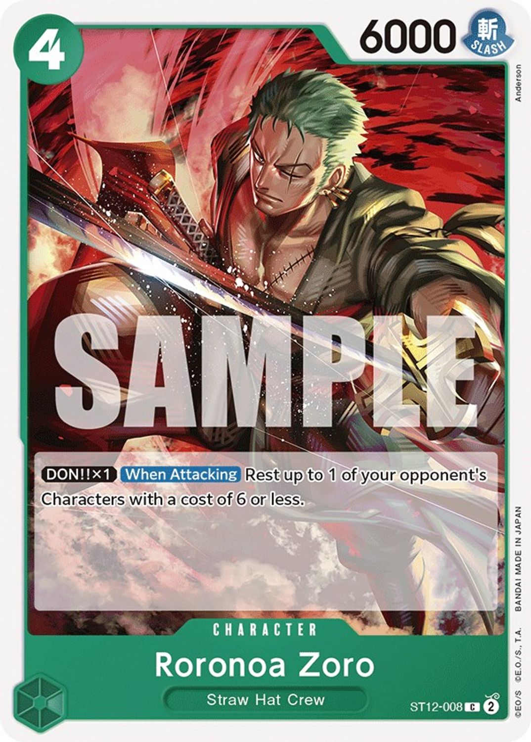 Roronoa Zoro (ST12-008) - Starter Deck 12: Zoro and Sanji