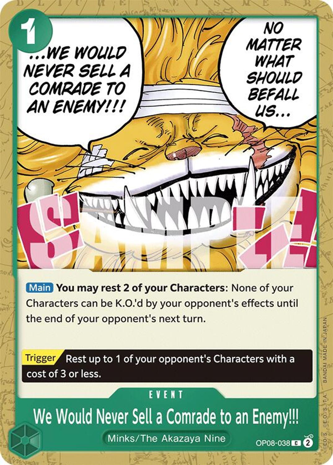 We Would Never Sell a Comrade to an Enemy!!! (OP08-038) - Two Legends