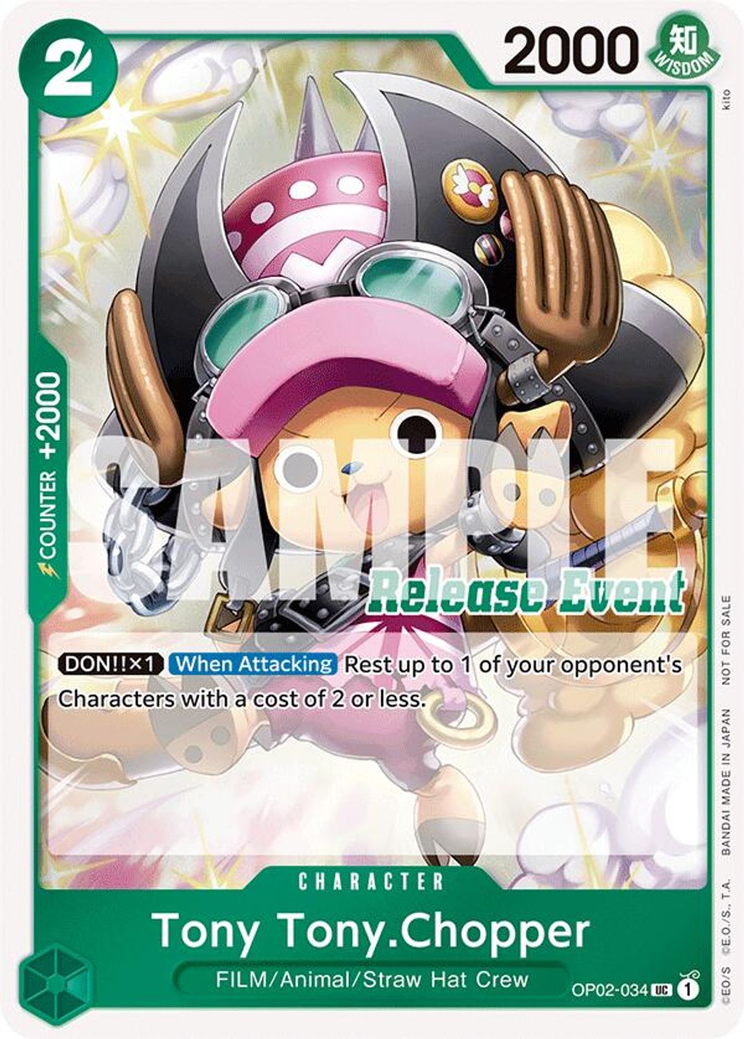 Tony Tony.Chopper (ST15 - ST20 Release Event Winner Pack) (OP02-034) - One Piece Promotion Cards Foil