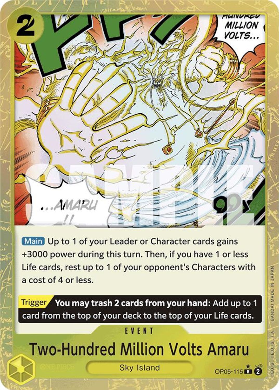 Two-Hundred Million Volts Amaru (Textured Foil) (OP05-115) - Premium Booster -The Best- Foil