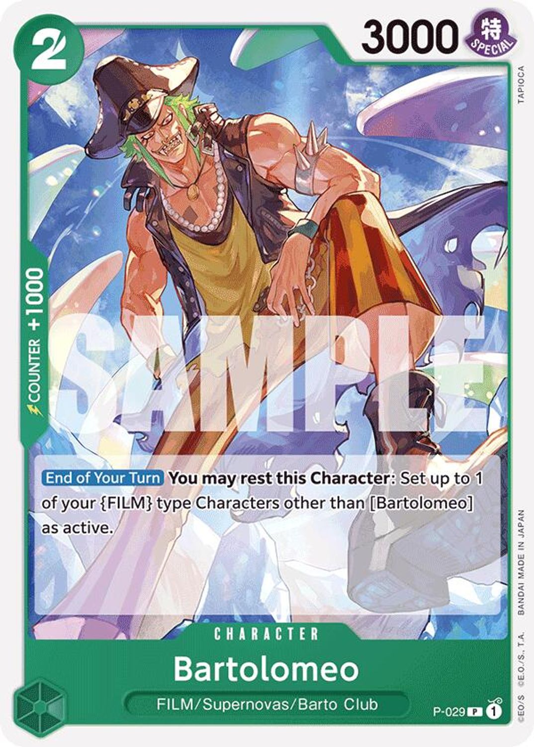 Bartolomeo (P-029) (Reprint) (P-029) - Premium Booster -The Best-