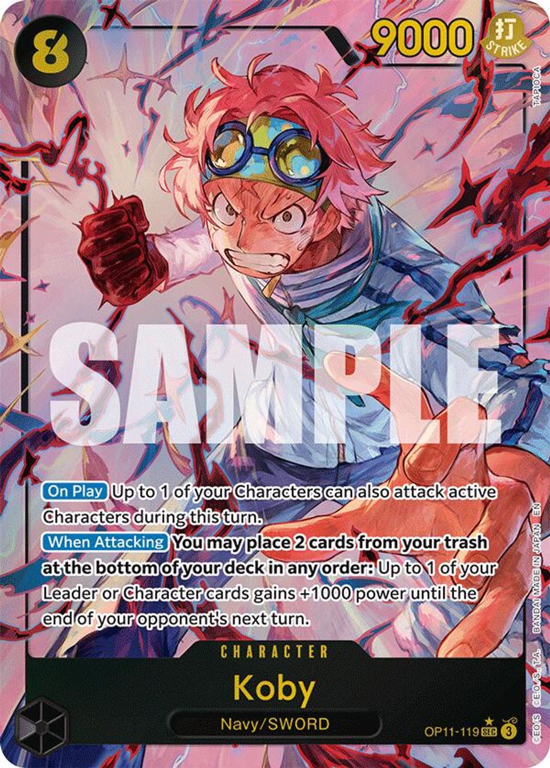 Koby (119) (Alternate Art) (OP11-119) - A Fist of Divine Speed Foil