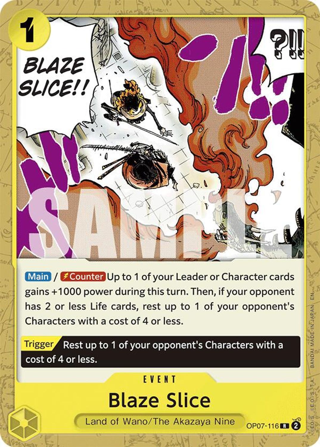 Blaze Slice (Reprint) (OP07-116) - Starter Deck 28: GREEN/YELLOW Yamato