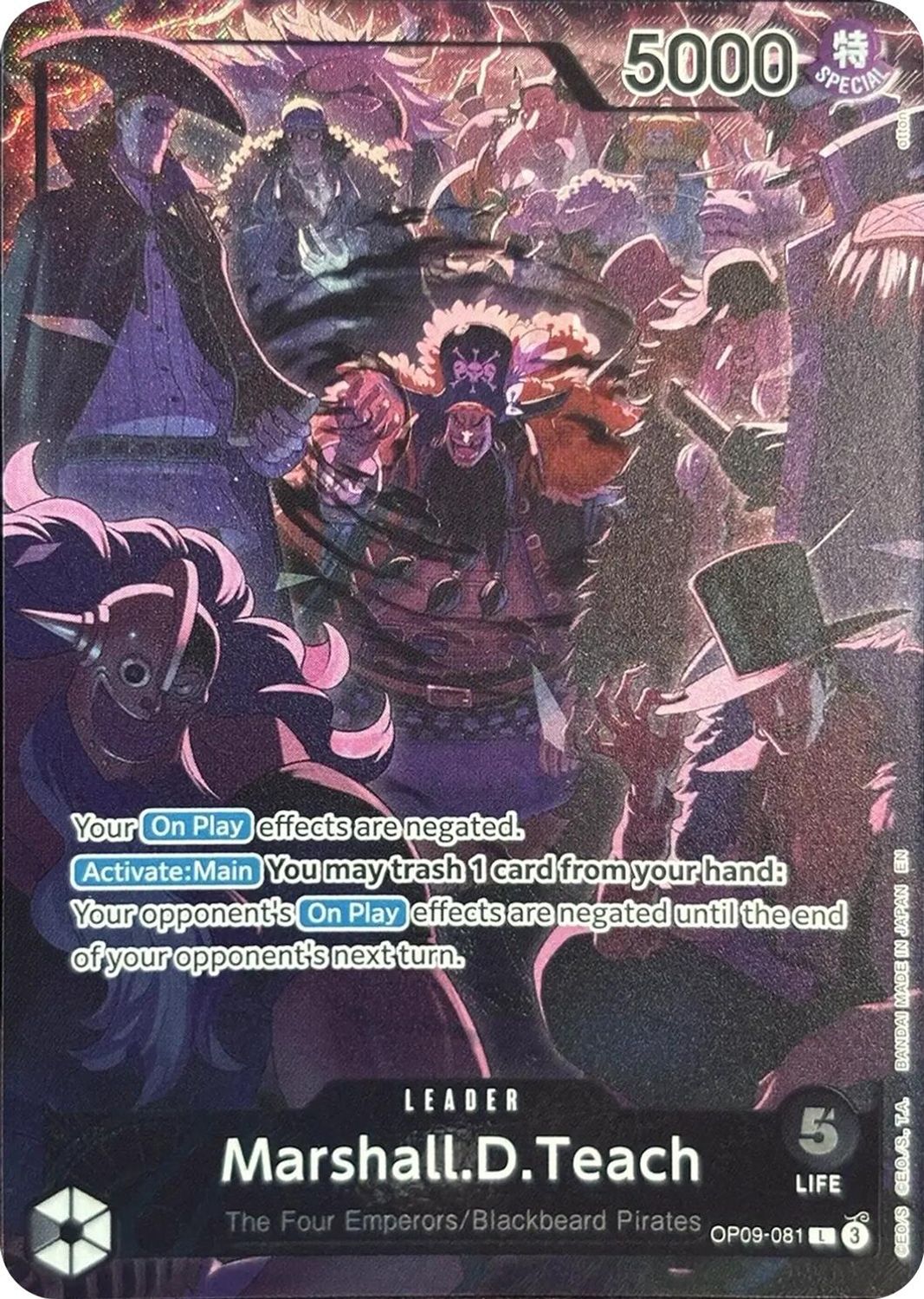 Marshall.D.Teach (English Version 2nd Anniversary Set) (OP09-081) - One Piece Promotion Cards Foil