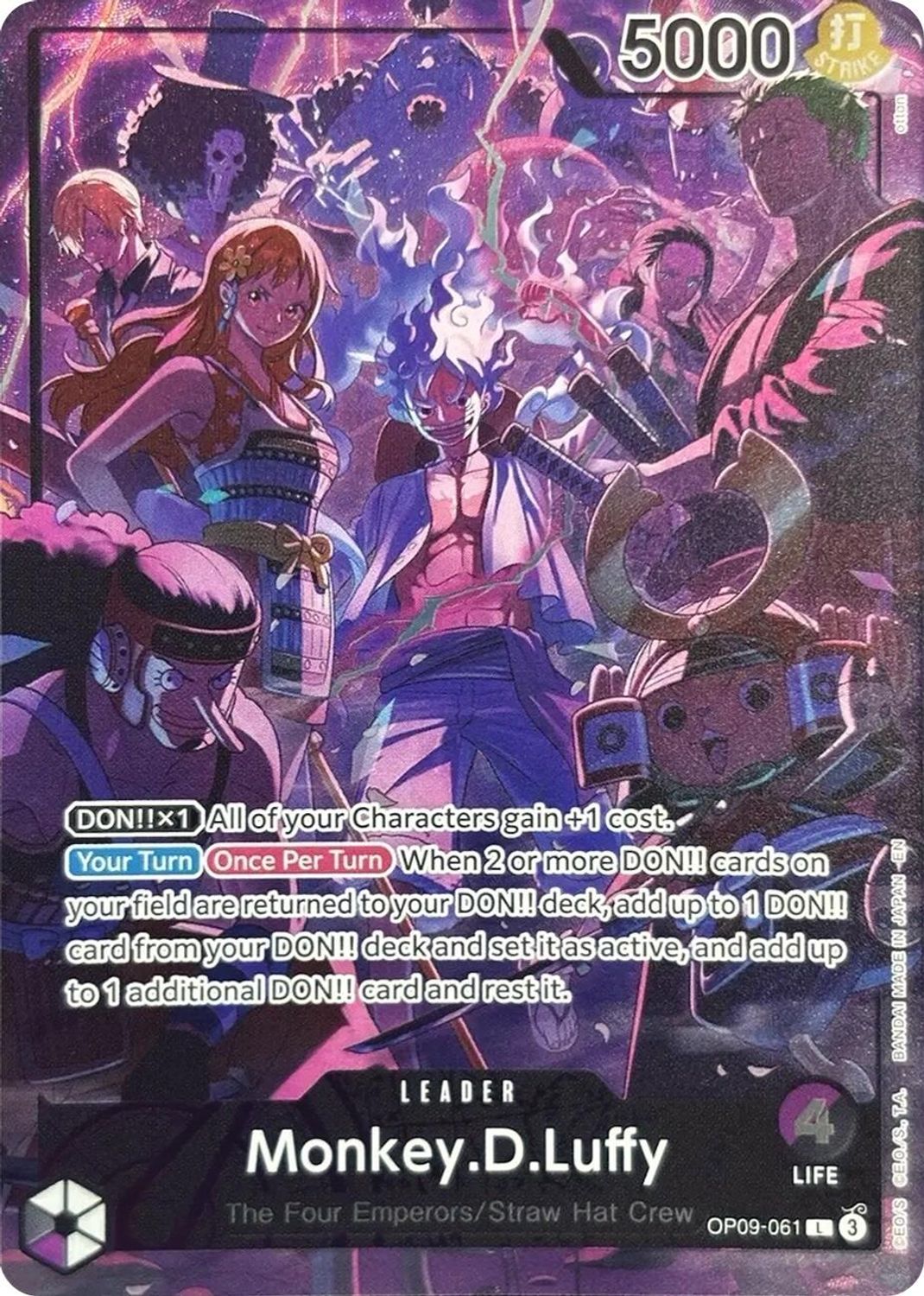 Monkey.D.Luffy (English Version 2nd Anniversary Set) (OP09-061) - One Piece Promotion Cards Foil
