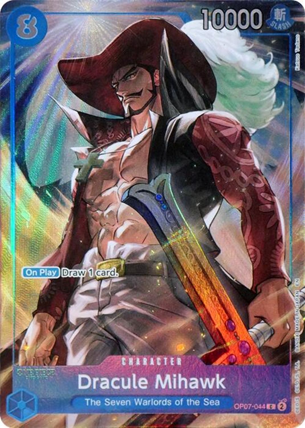 Dracule Mihawk (Seven Warlords of the Sea Binder Set) (OP07-044) - One Piece Promotion Cards Foil