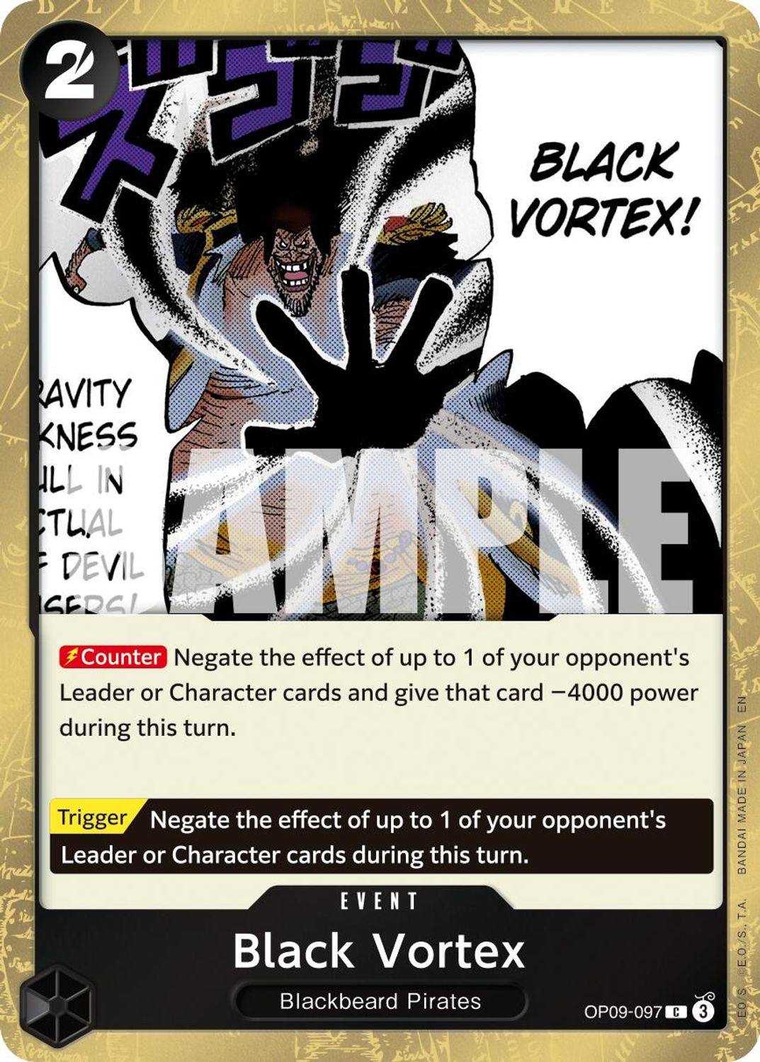 Black Vortex (Pirate Foil) (OP09-097) - Premium Booster -The Best- Vol. 2 Foil