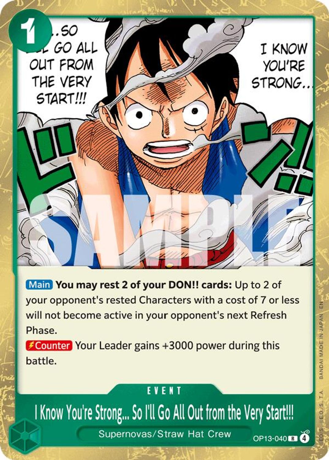 I Know You're Strong... So I'll Go All Out from the Very Start!!! (OP13-040) - Carrying On His Will Foil