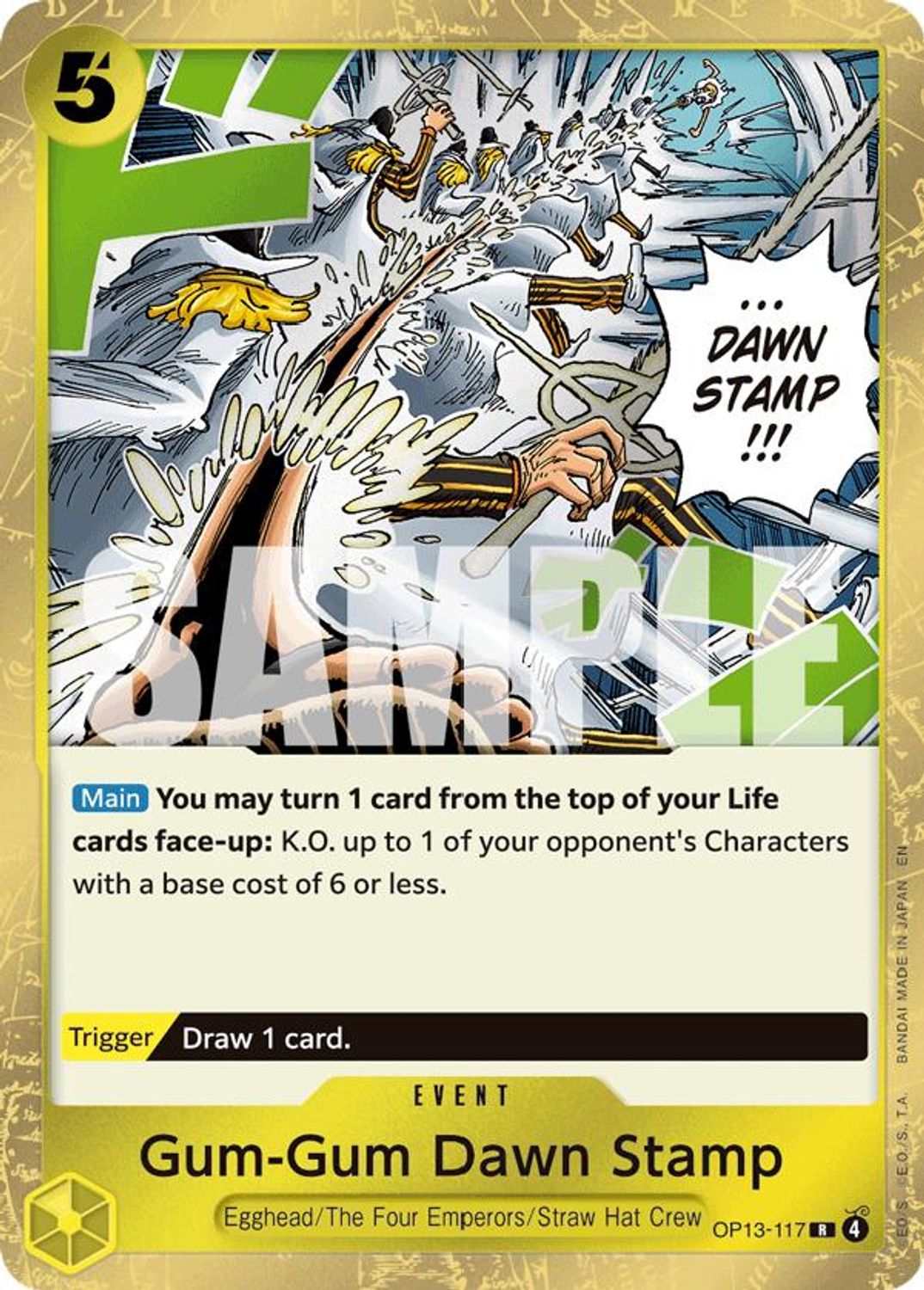 Gum-Gum Dawn Stamp (OP13-117) - Carrying On His Will Foil
