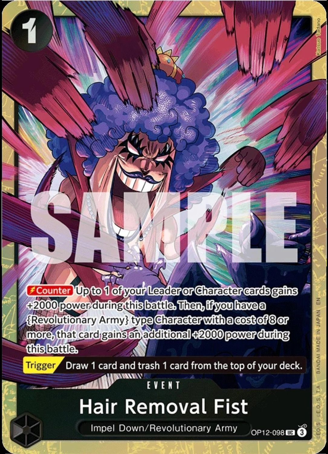 Hair Removal Fist (Premium Card Collection -Best Selection Vol. 5-) (OP12-098) - One Piece Promotion Cards Foil