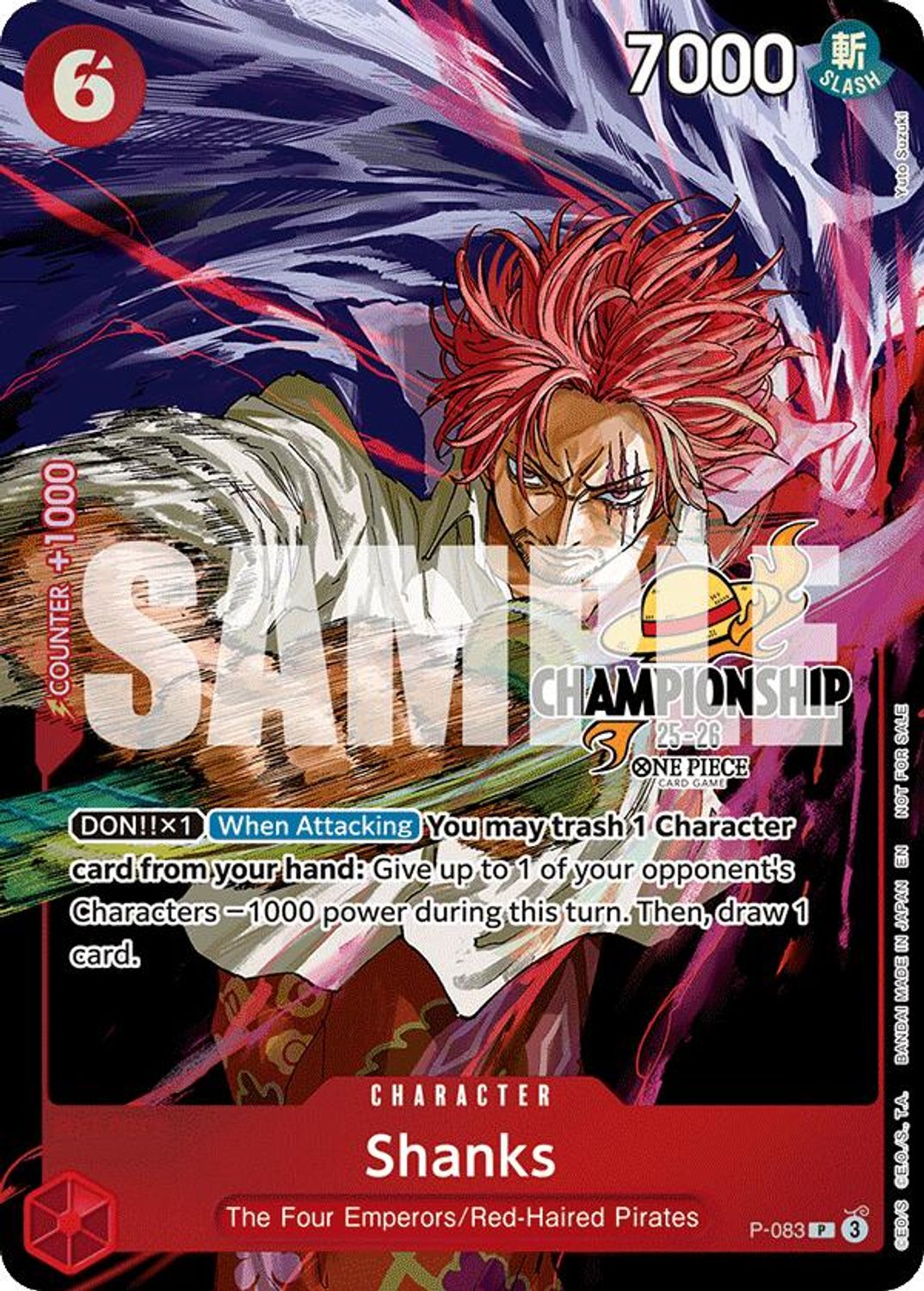Shanks (CS 25-26 Event Pack Finalist Ver.) (P-083) - One Piece Promotion Cards Foil