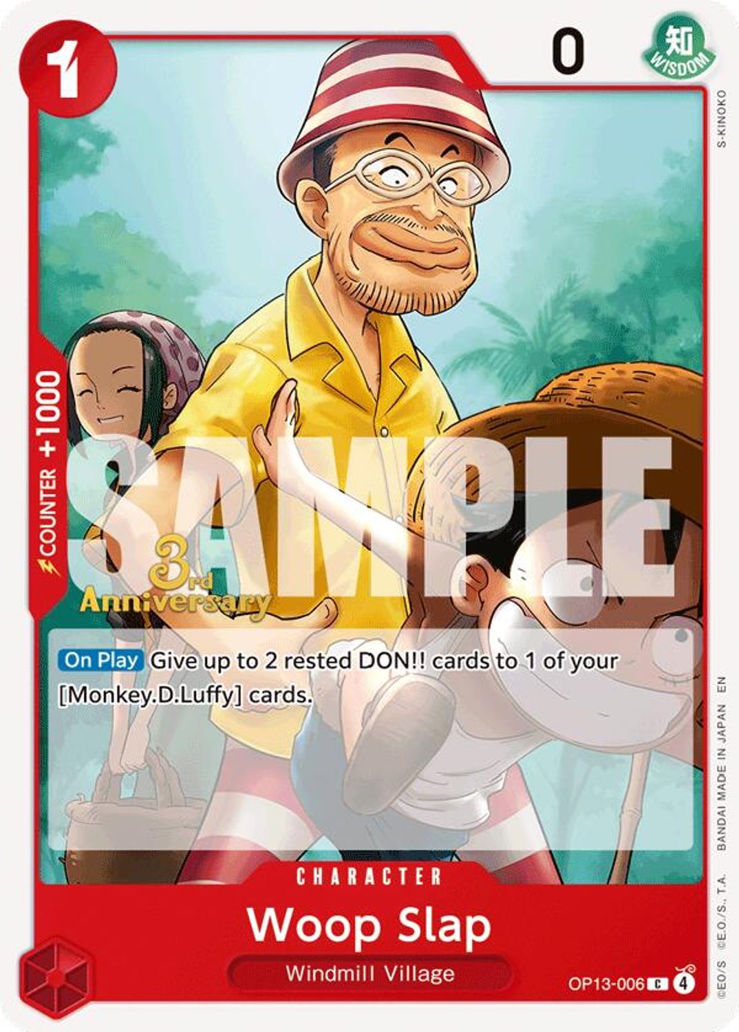 Woop Slap (OP13-006) - Carrying On His Will: 3rd Anniversary Tournament Cards