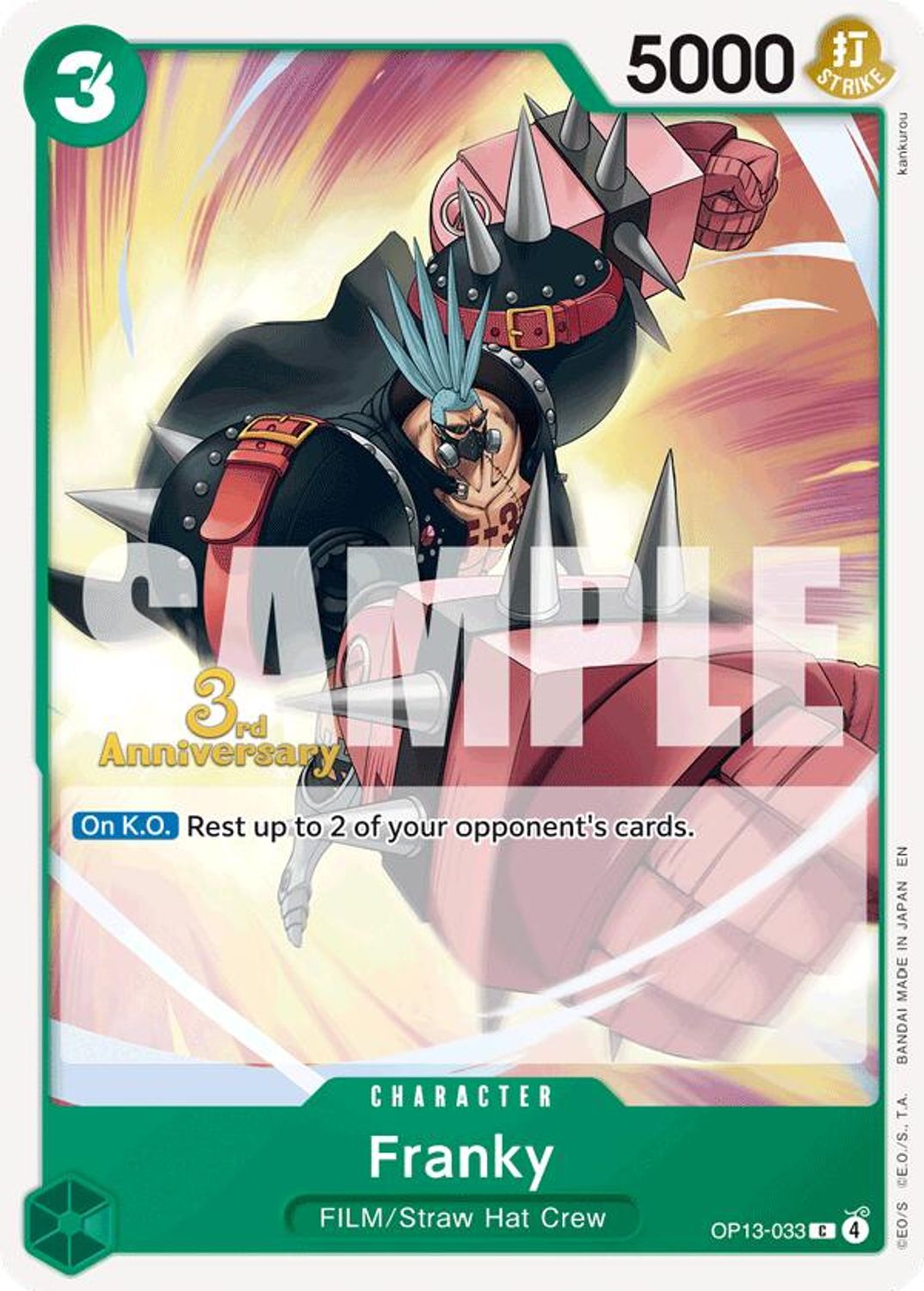 Franky (OP13-033) - Carrying On His Will: 3rd Anniversary Tournament Cards