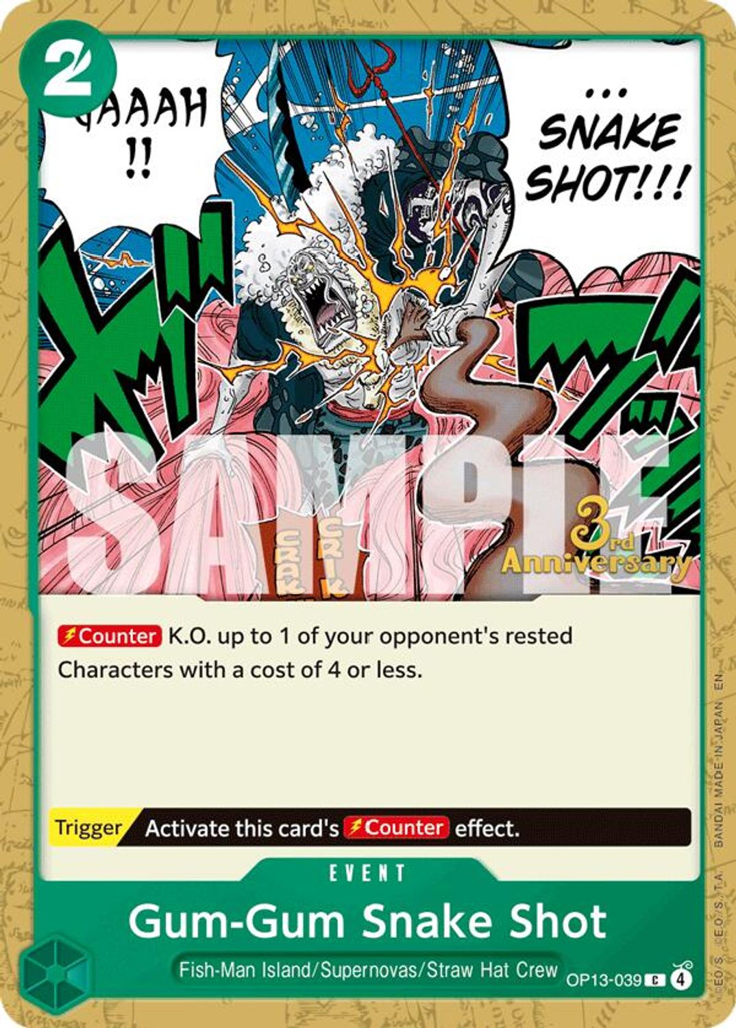 Gum-Gum Snake Shot (OP13-039) - Carrying On His Will: 3rd Anniversary Tournament Cards