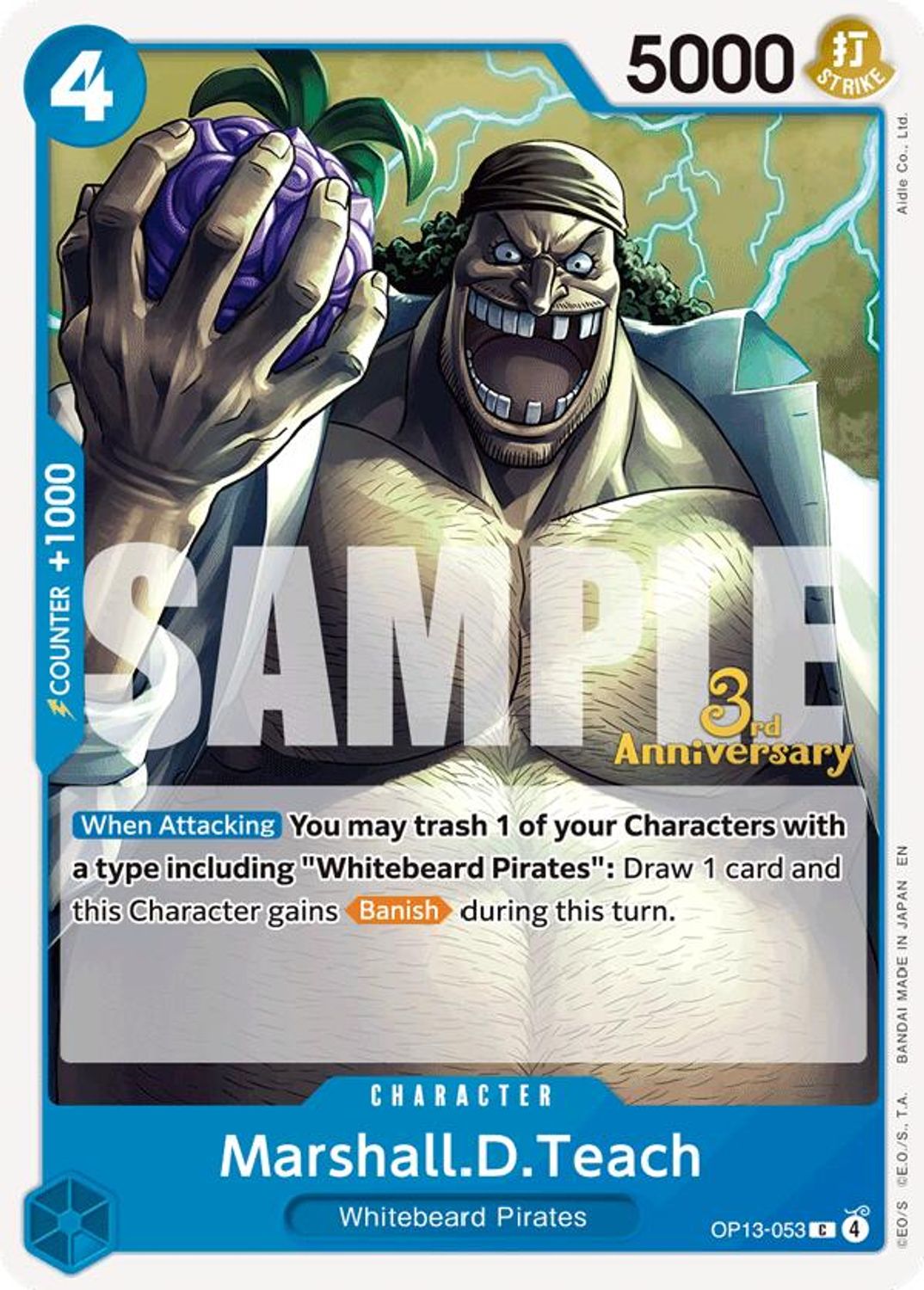 Marshall.D.Teach (OP13-053) - Carrying On His Will: 3rd Anniversary Tournament Cards