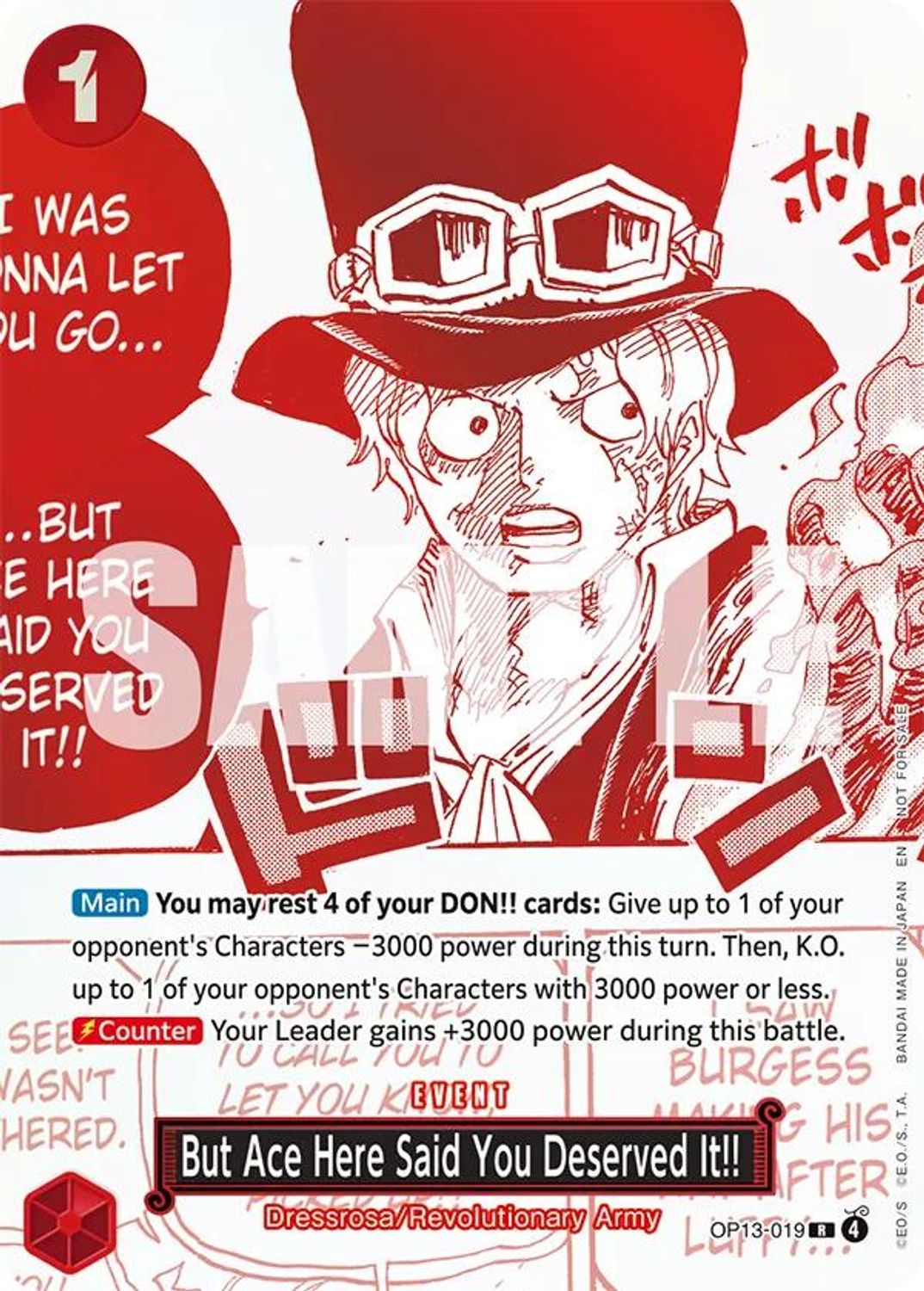 But Ace Here Said You Deserved It!! (3rd Anniversary Treasure Campaign Pack) (OP13-019) - One Piece Promotion Cards Foil