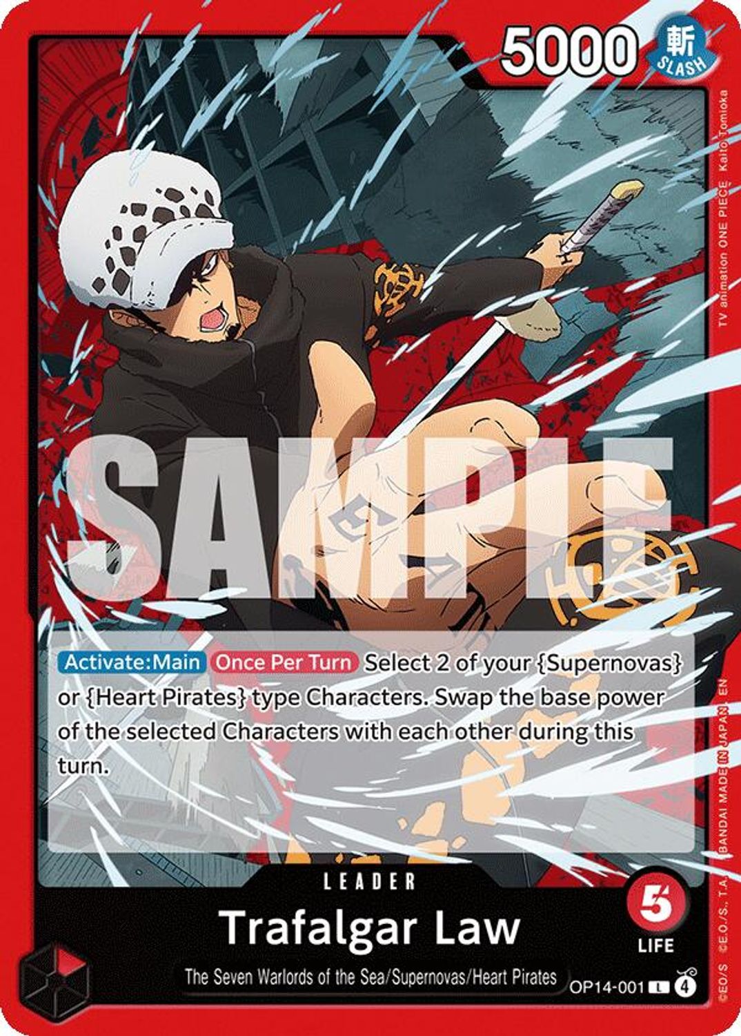 Trafalgar Law - OP14-001 (OP14-001) - The Azure Sea's Seven