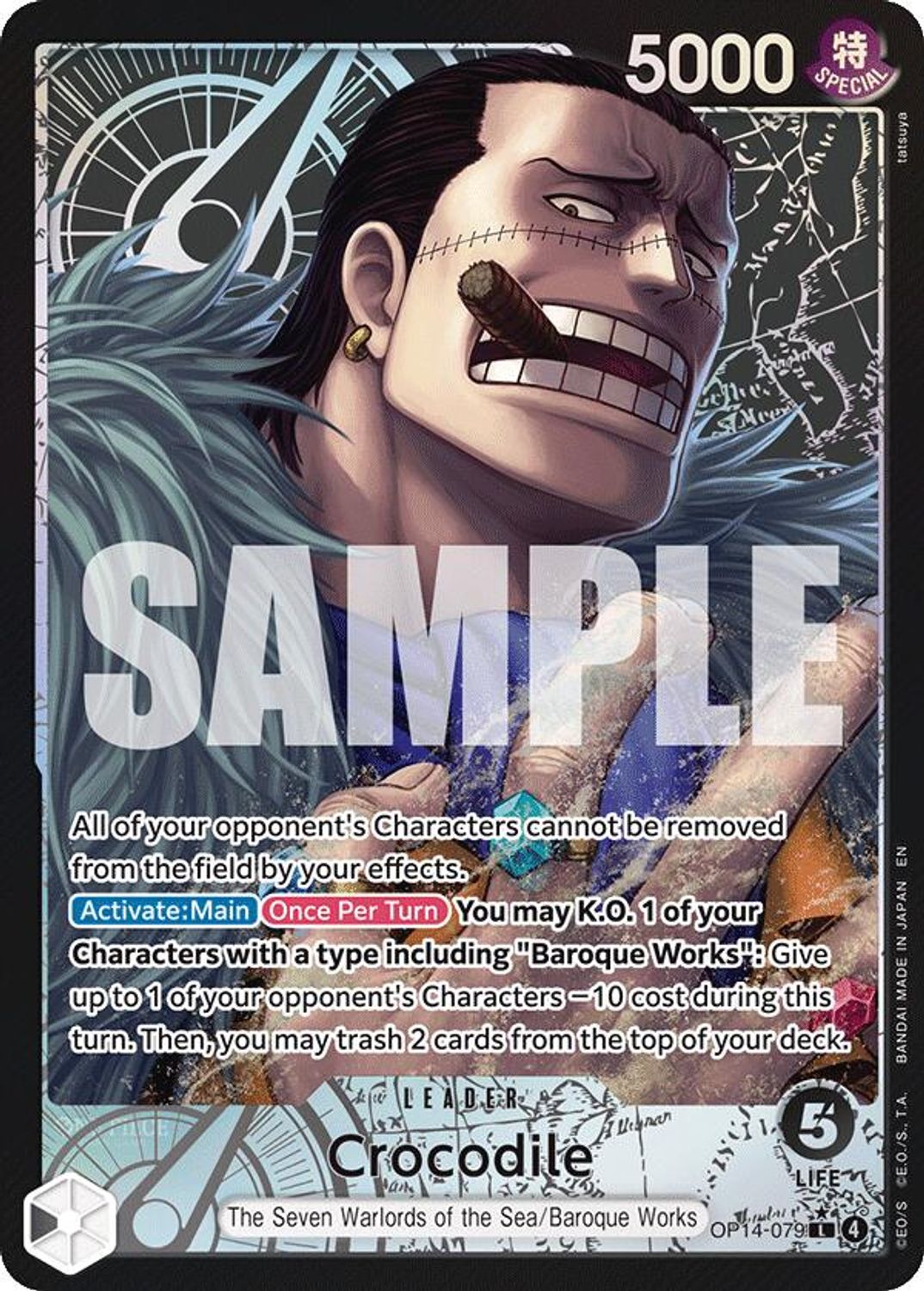 Crocodile - OP14-079 (Alternate Art) (OP14-079) - The Azure Sea's Seven Foil