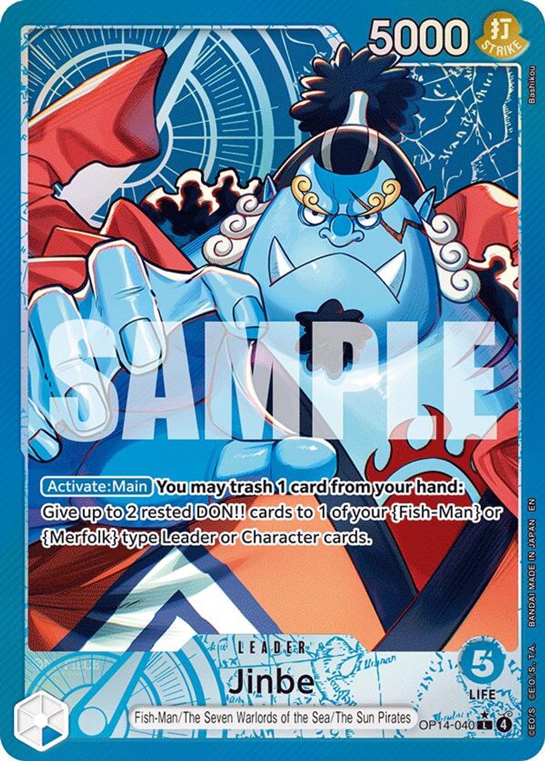 Jinbe - OP14-040 (Alternate Art) (OP14-040) - The Azure Sea's Seven Foil