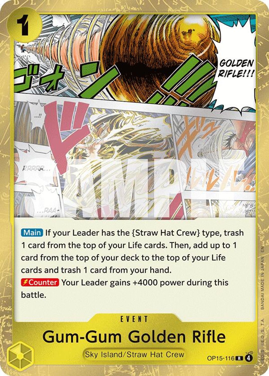 Gum-Gum Golden Rifle (OP15-116) - Adventure on Kami's Island Foil