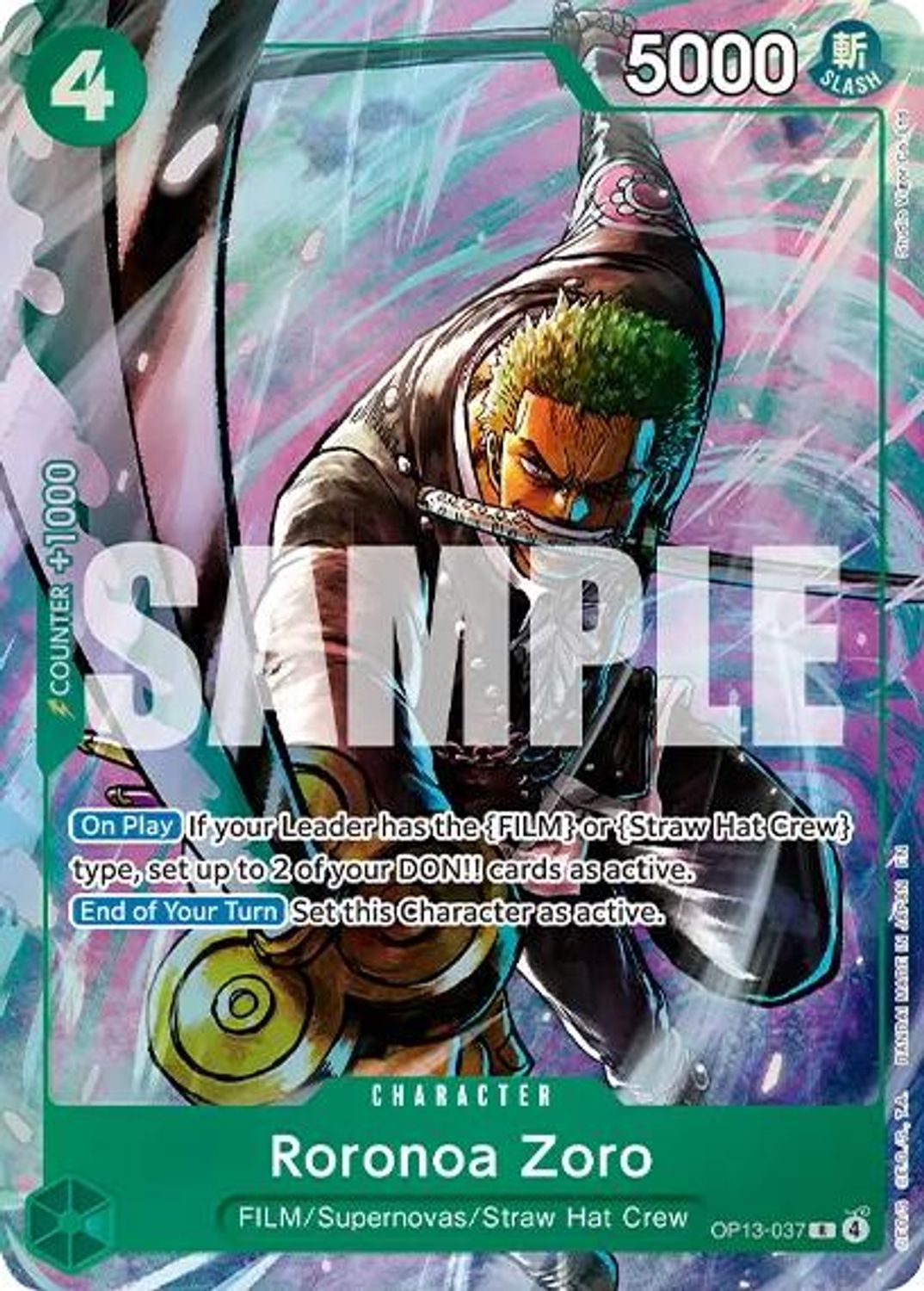 Roronoa Zoro (Premium Card Collection -Best Selection Vol. 6-) (OP13-037) - One Piece Promotion Cards Foil