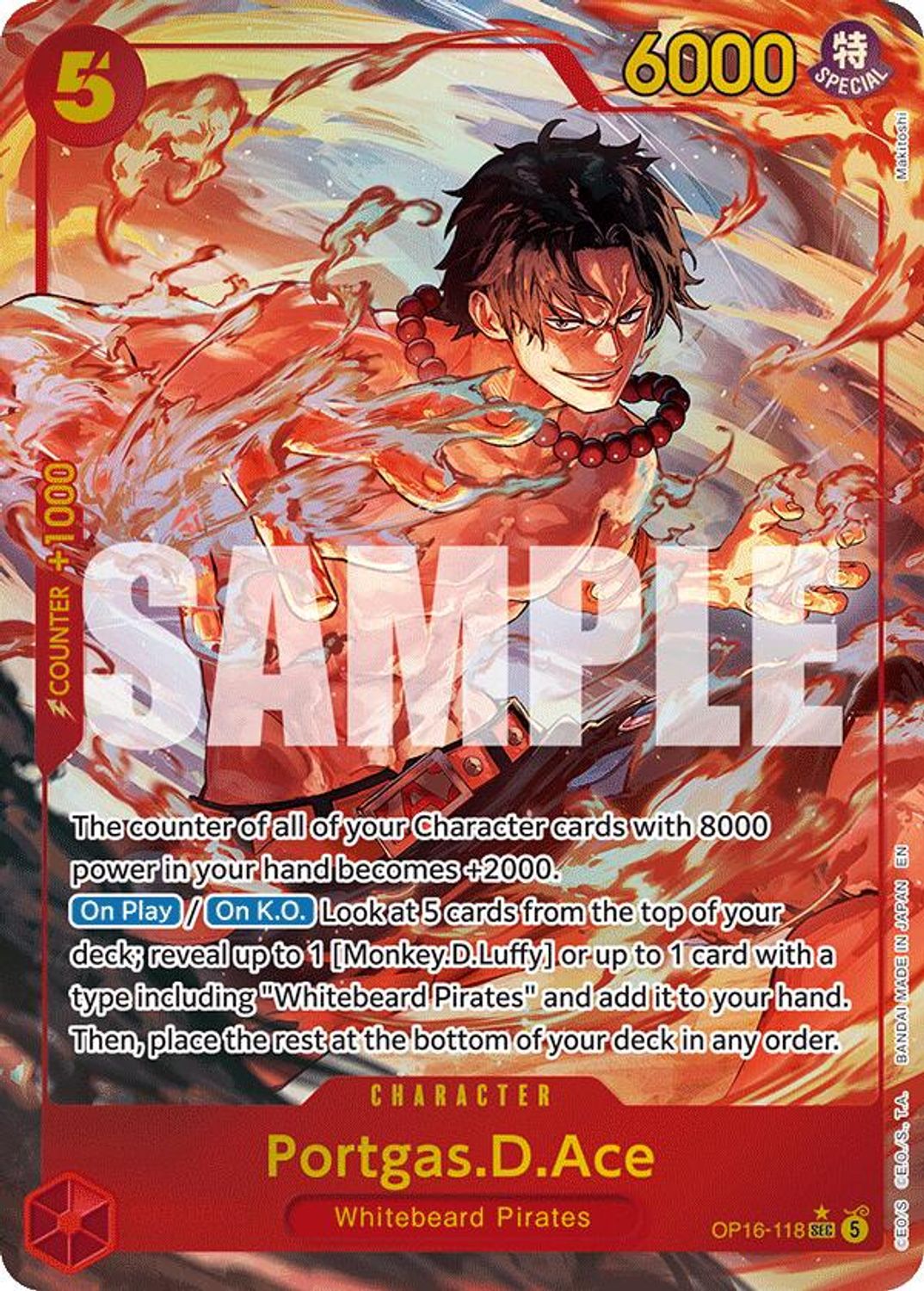 Portgas.D.Ace (118) (Alternate Art) (OP16-118) - The Time of Battle Foil