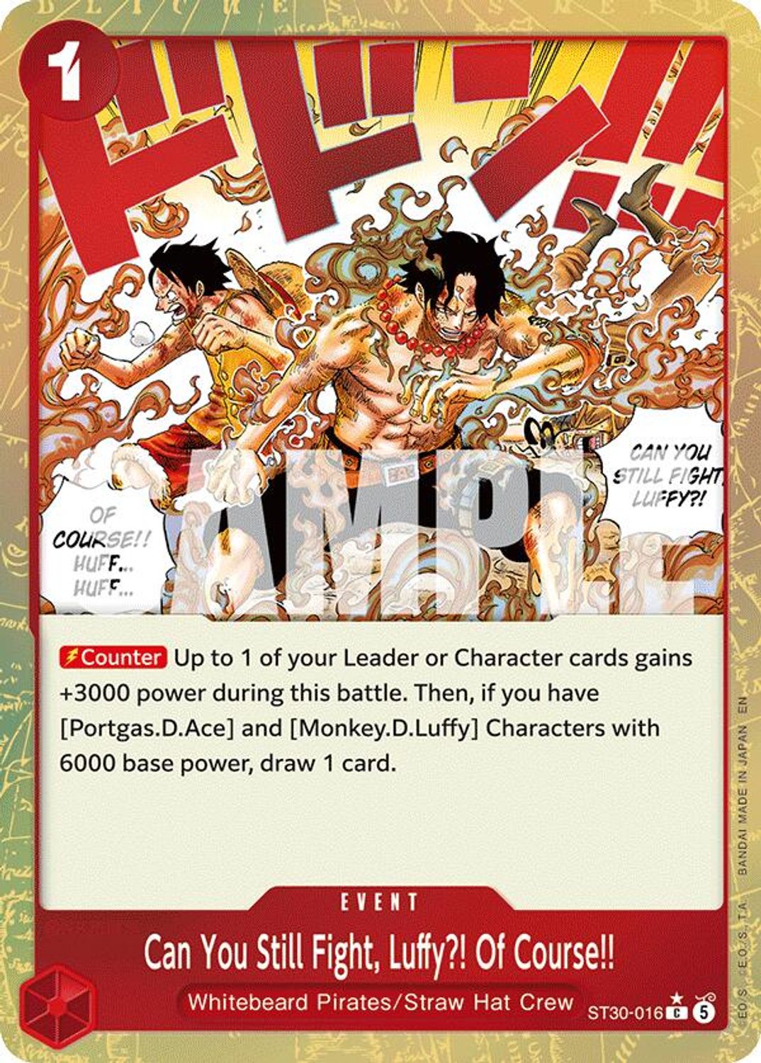Can You Still Fight, Luffy?! Of Course!! (Parallel) (ST30-016) - Starter Deck EX: Luffy & Ace Foil