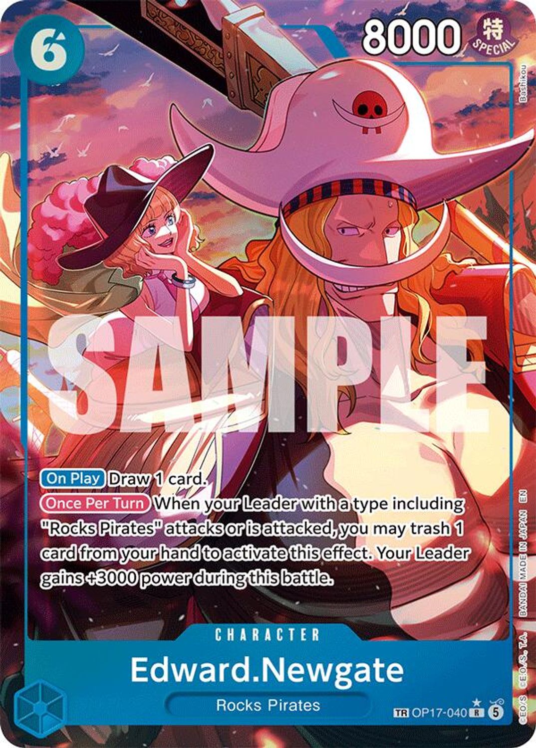 Edward.Newgate (040) (TR) (OP17-040) - The World's Strongest Warriors Foil