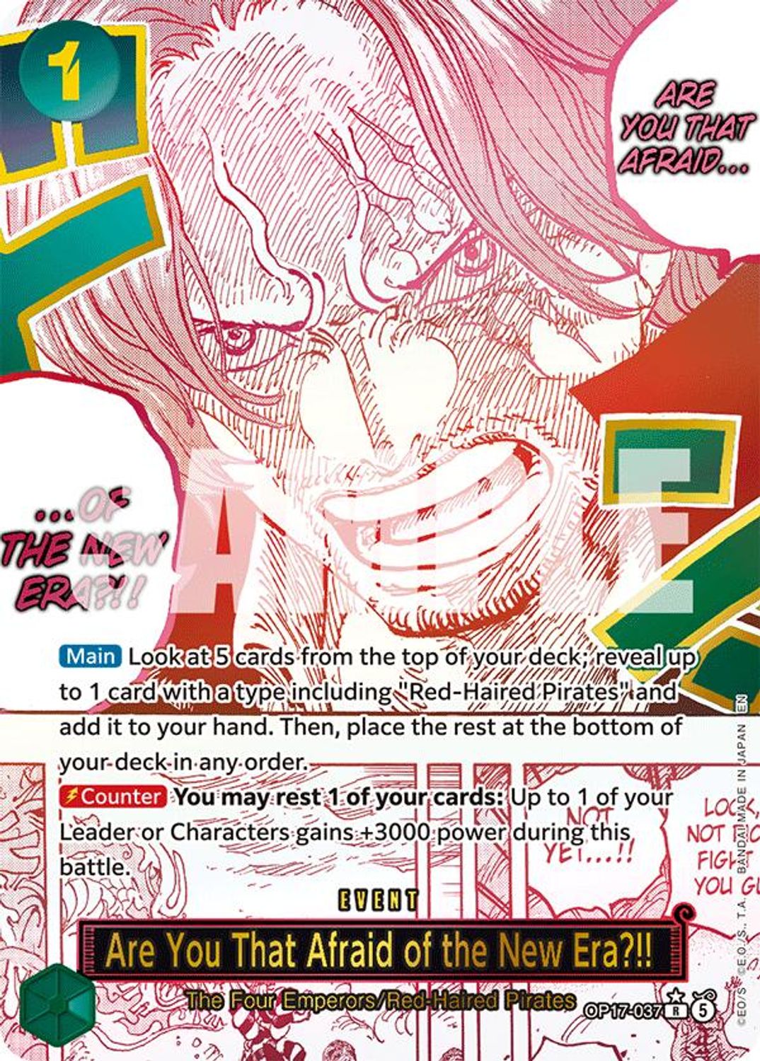Are You That Afraid of the New Era?! (Alternate Art) (OP17-037) - The World's Strongest Warriors Foil