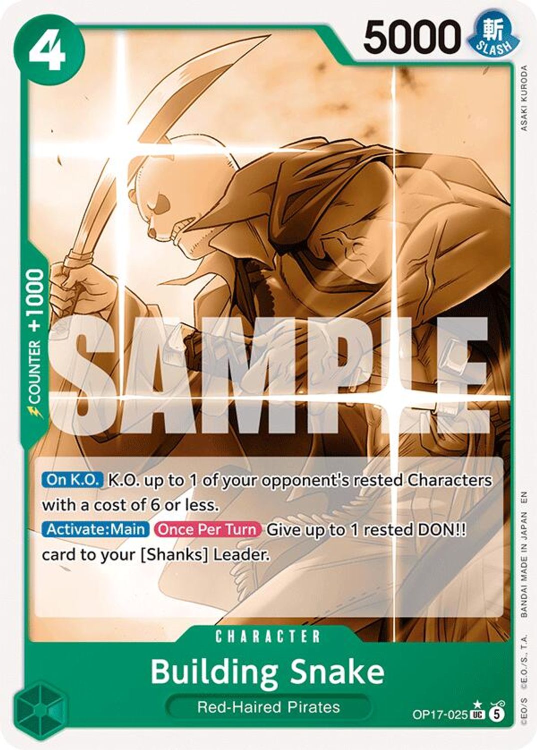 Building Snake (Pandaman Art) (OP17-025) - The World's Strongest Warriors