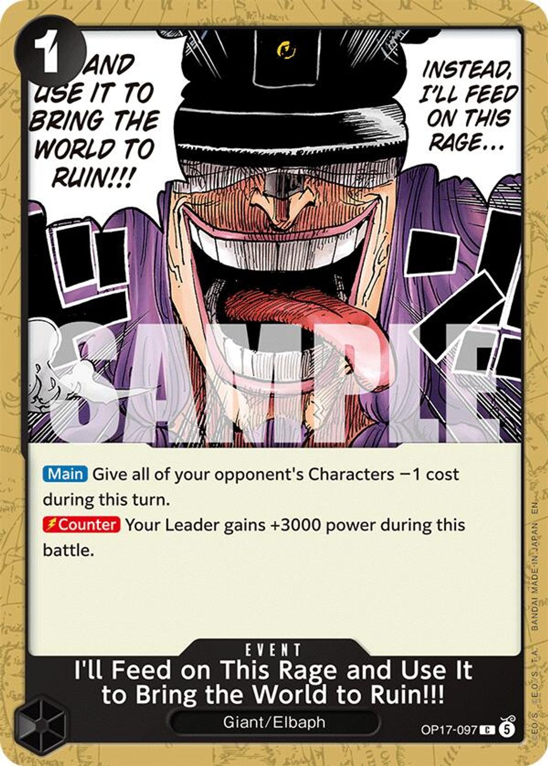 I'll Feed on This Rage and Use It to Bring the World to Ruin!!! (OP17-097) - The World's Strongest Warriors